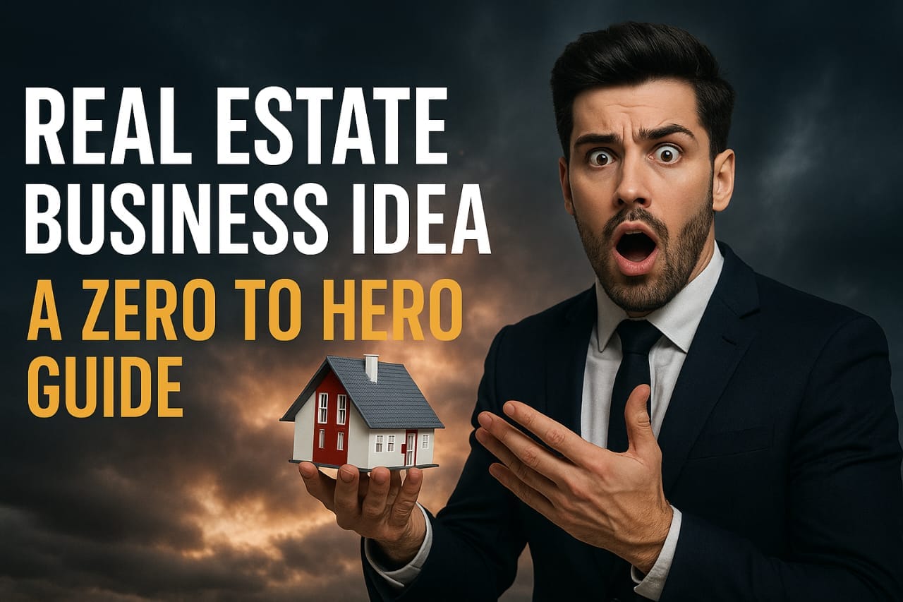 Real Estate Business Idea growth concept in Faridabad with buildings and investment icons